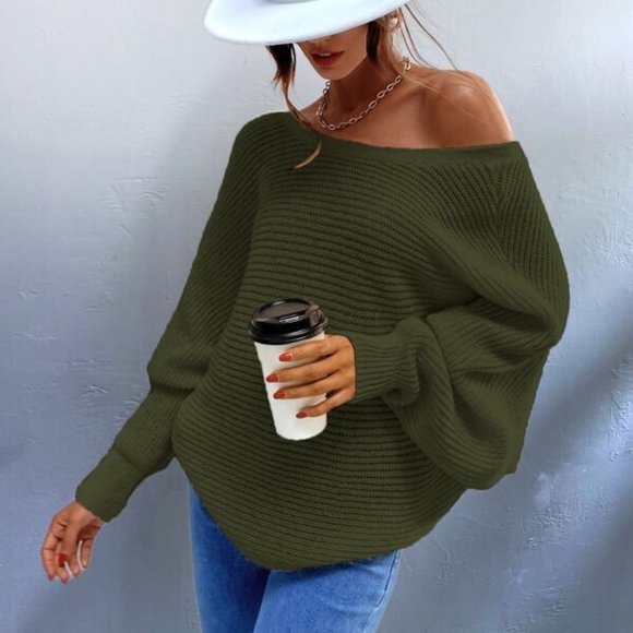 boho babe Olive batwing tie back sweater top - Picture 6 of 6